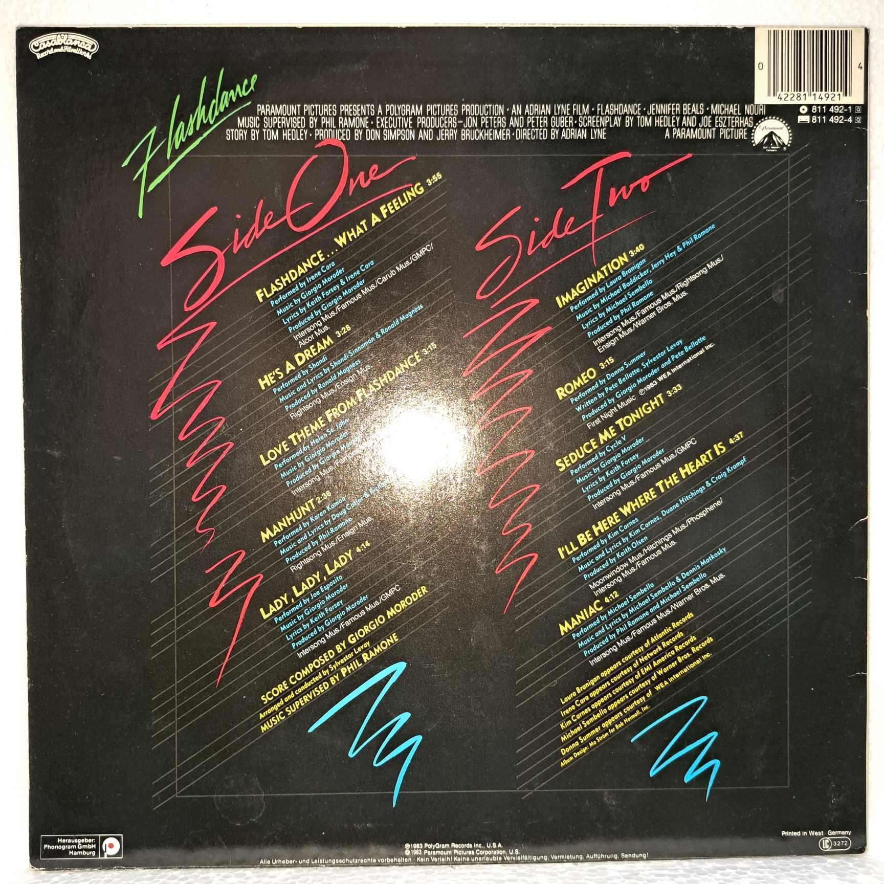 Flashdance Disc Flashdance Original Soundtrack Disc VINIL LP VG VG+ (lotR) – Irene Cara ...